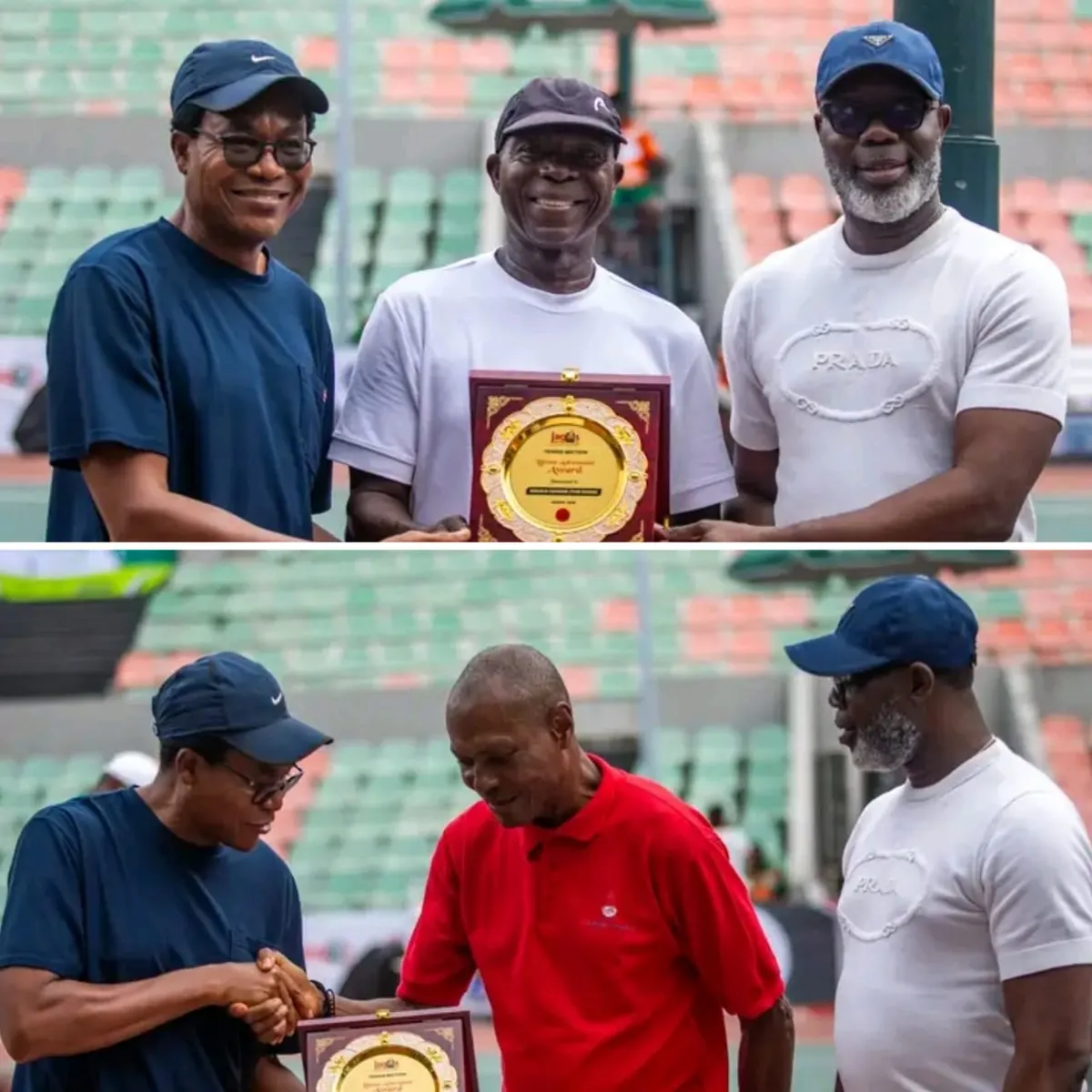 Nduka Odizor reçoit une distinction pour l’ensemble de sa carrière lors du tournoi classique de tennis de Lagos