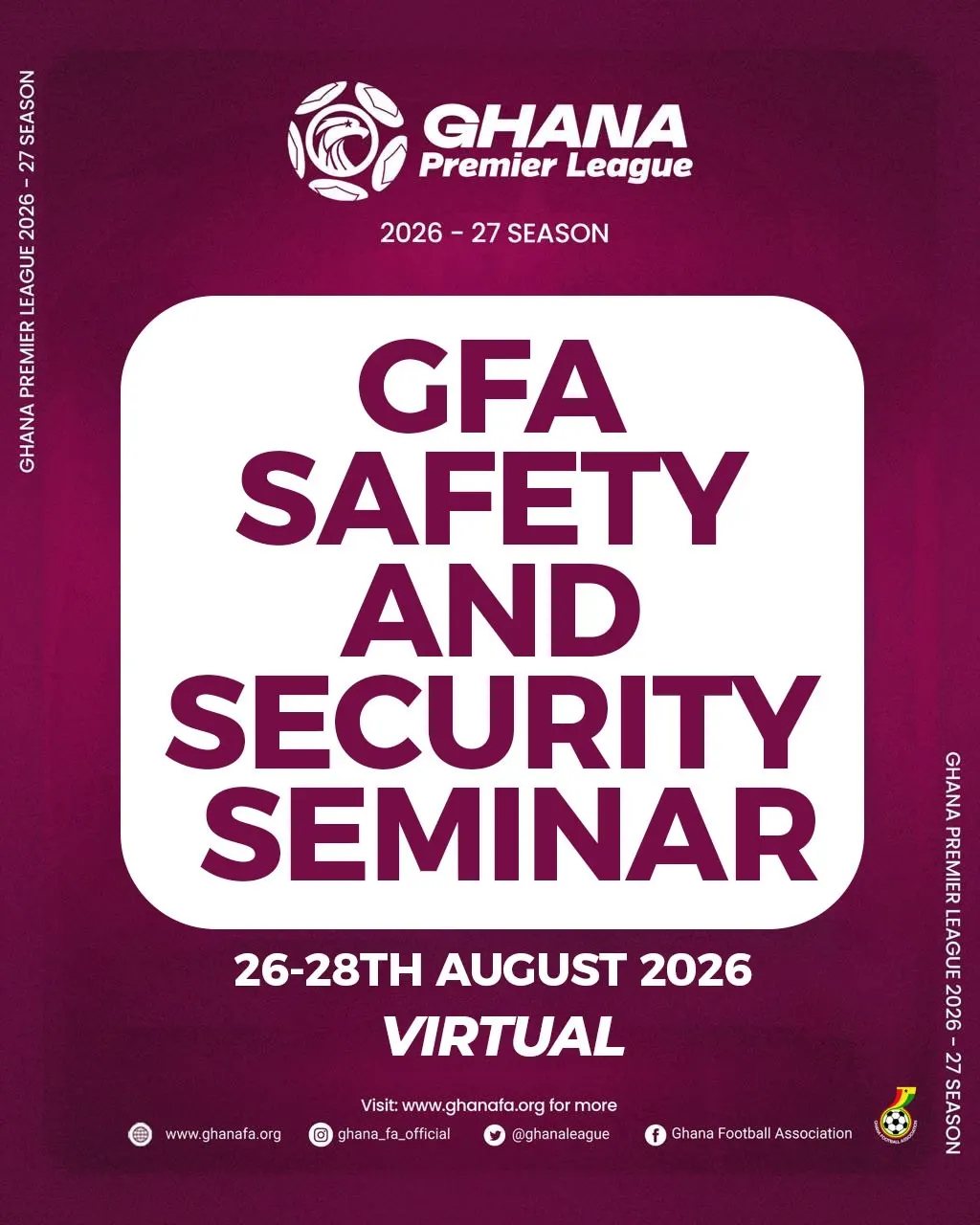GFA schedules August 2026 safety seminar for Ghana Premier League clubs