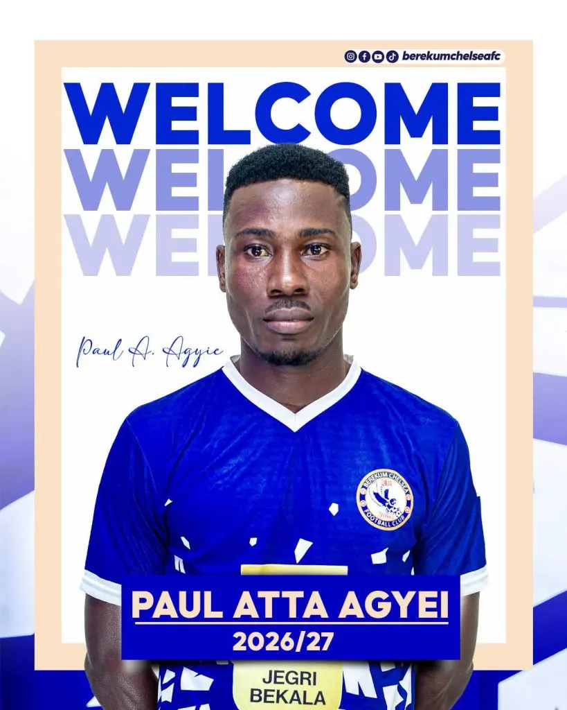 Berekum Chelsea recrute l'attaquant Paul Atta Agyei pour un contrat d'un an